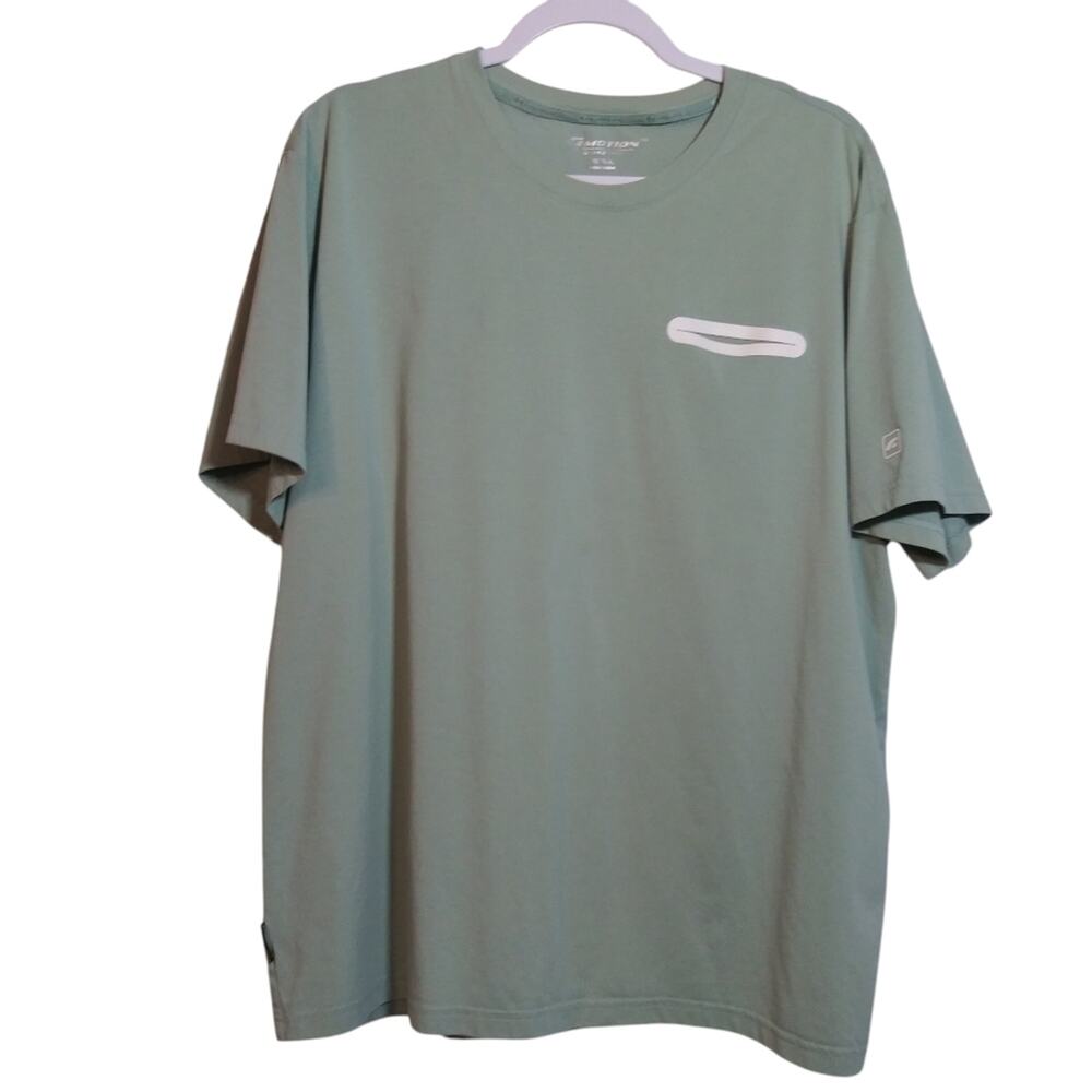 Giordano Short Sleeve Slim Fit G-Motion Sorona Sports Tee Sage Green Sz XXL
